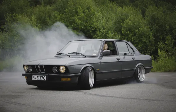 Картинка BMW, Drift, Car, Smoke, Stance