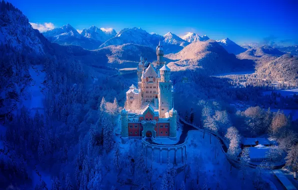 Картинка germany, architecture, Neuschwanstein Castle, bavaria, ice palace