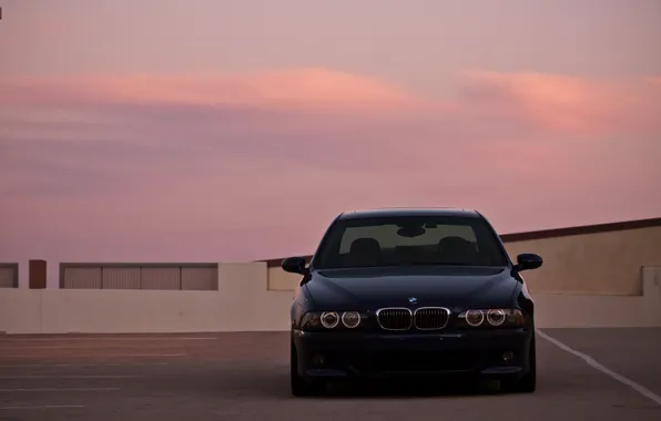 Картинка BMW, Black, Sunset, E39, M5