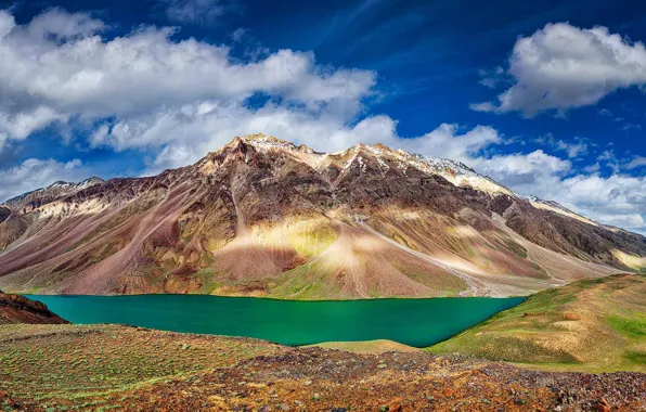 Картинка горы, озеро, Индия, Chandra Taal