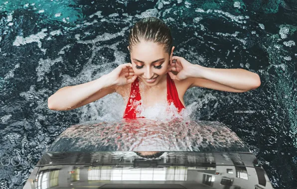 Картинка вода, девушка, бассейн, Антон Харисов