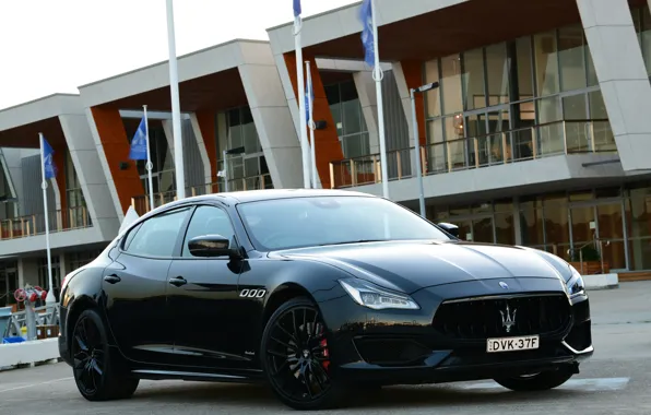 Картинка Maserati, Quattroporte, вечер, 2018, GTS, AU-spec, GranSport, Nerissimo Edition