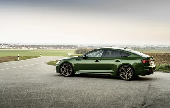 Картинка Audi, зелёный, в профиль, RS 5, 2020, RS5 Sportback