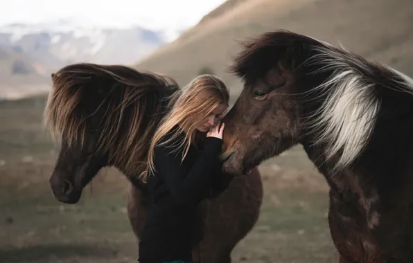 Картинка девушка, ветер, лошади, Alessandra Barilla