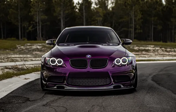 Картинка BMW, Purple, E92, Face, Sight