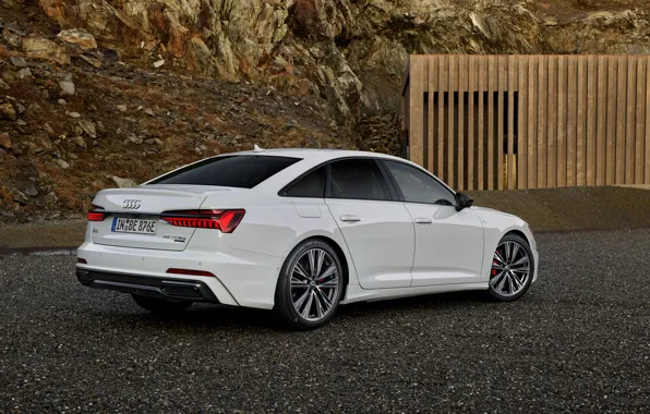 Картинка белый, Audi, седан, гибрид, Audi A6, четырёхдверный, PHEV, 2020, A6, A6 Sedan, 55 TFSI e …