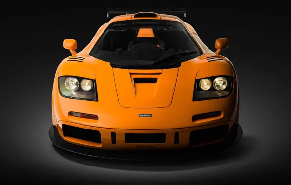 Картинка Orange, Supercar, Вид спереди, 1995, McLaren F1 LM