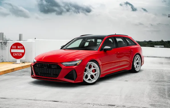 Картинка Audi, Sky, RED, Avant, RS6, VAG
