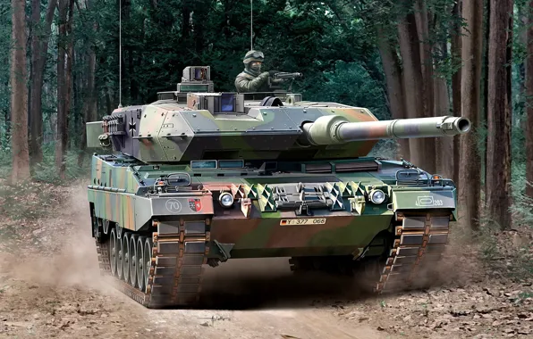 Картинка Германия, Лес, Leopard 2A6, основной боевой танк, Бундесвер, Leopard 2, NATO-OTAN