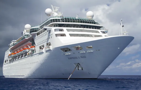 Картинка Океан, Море, Лайнер, Судно, Royal Caribbean International, Бак, Пассажирское судно, Cruise Ship, Empress of the …