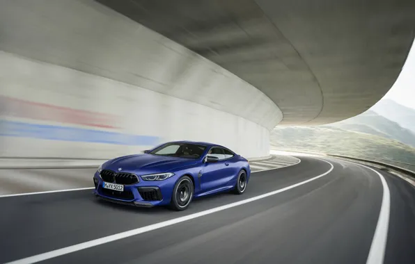 Картинка синий, купе, BMW, 2019, BMW M8, двухдверное, M8, M8 Competition Coupe, M8 Coupe, F92