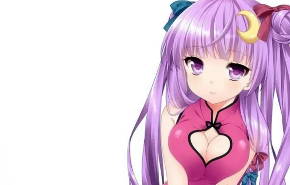 Картинка girl, sexy, long hair, boobs, anime, beautiful, pretty, erotic, breasts, attractive, handsome, purple hair