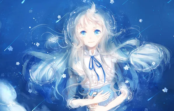 Картинка вода, девочка, Невиданный Цветок, Meiko Honma