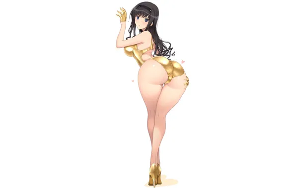 Картинка girl, golden, sexy, gold, ass, anime, butt, babe, backside, camel toe, golden bkini