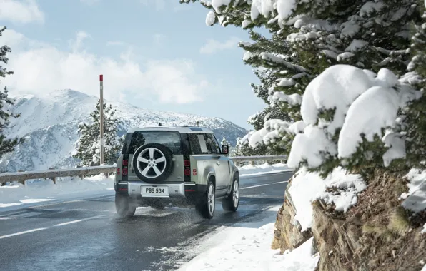 Картинка снег, Land Rover, snow, Defender, Land Rover Defender, Land Rover Defender 90 D240 SE, 90 …