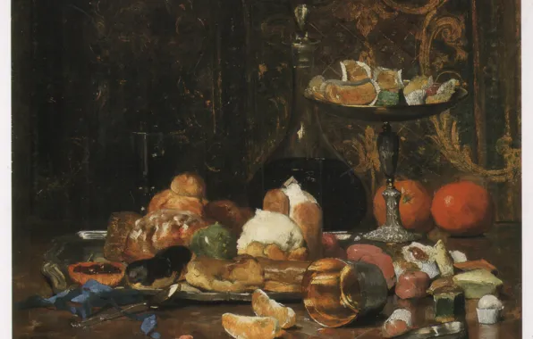 Картинка апельсины, сладости, ложечка, дольки, мармелад, угощения, пироженое, GILBERT