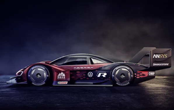 Картинка фон, Volkswagen, прототип, тёмный, prototype, в профиль, 2019, I.D. R