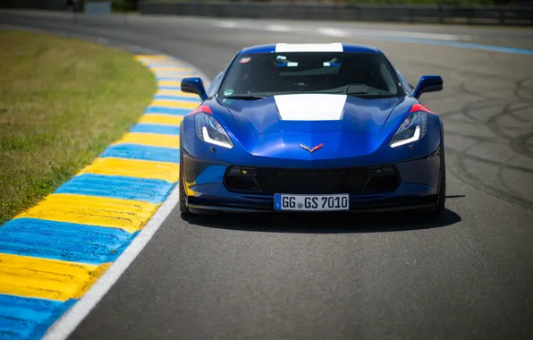 Картинка Corvette, Chevrolet, вид спереди, Grand Sport, 2017