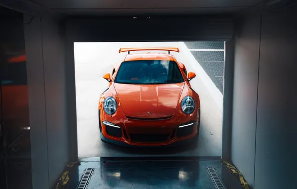 Картинка 911, Porsche, Orange, Front, GT3RS, VAG