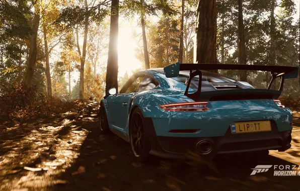 Картинка HDR, 911, Porsche, Wood, Blue, Game, GT2 RS, GT2RS, Xbox One X, Forza Horizon 4, …