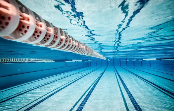 Картинка sport, underwater, water, lines, reflection, swimming, miscellanea, tiles, Swimming pool, olympic swimming pool