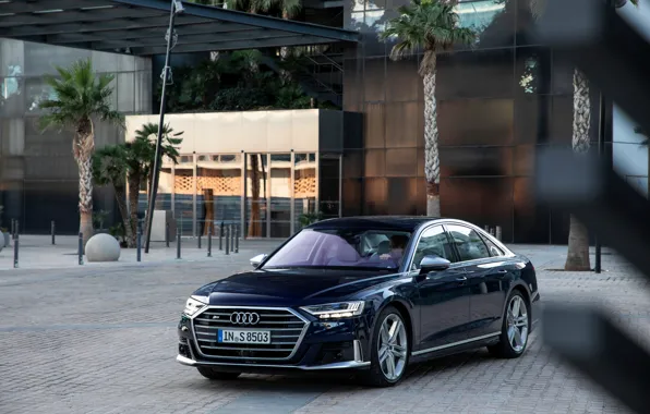 Картинка синий, Audi, седан, строение, Audi A8, Audi S8, 2020, 2019, V8 Biturbo