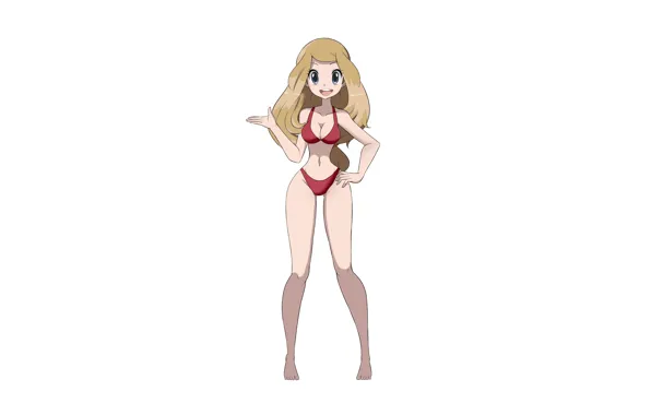 Картинка girl, sexy, cleavage, long hair, boobs, anime, beautiful, pretty, erotic, blonde, breasts, Pokemon, bikini, attractive, …
