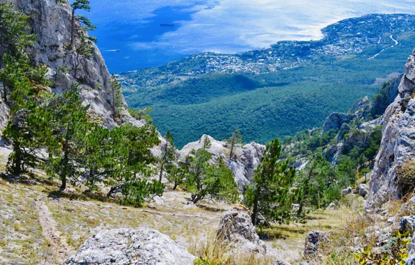 Картинка горы, Природа, Крым, Ай-Петри, Чёрное море, ЮБК