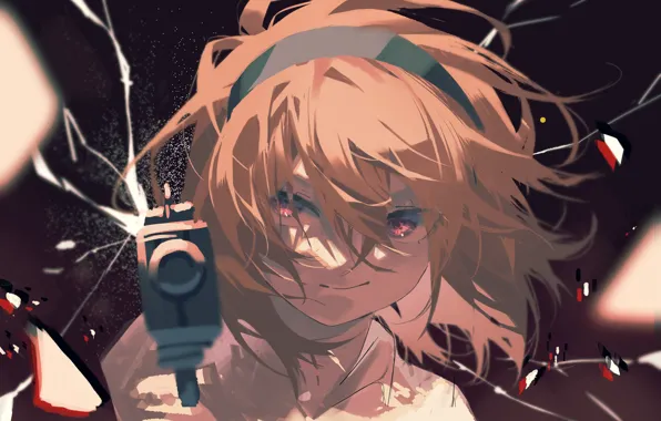 Картинка девушка, пистолет, Higurashi no Naku Koro ni, Satoko Houjou