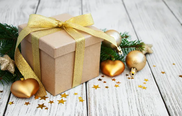 Картинка украшения, шары, Новый Год, Рождество, подарки, christmas, balls, merry, decoration, gift box, fir tree, ветки …