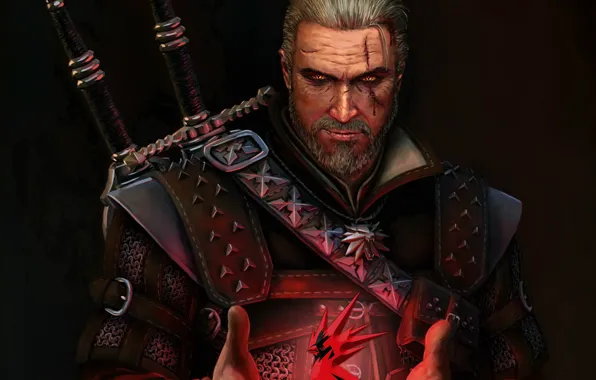 Картинка the witcher, ведьмак, персонаж, Геральт, Геральт из Ривии, CDProjekt RED, Geralt From Rivia, охотник на …