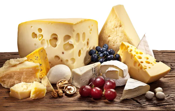 Картинка сыр, виноград, орехи