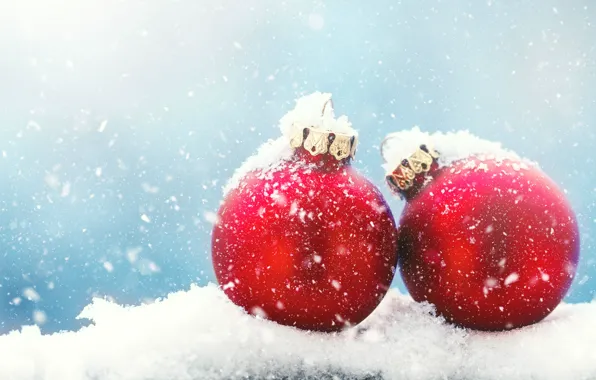 Картинка снег, украшения, шары, Новый Год, Рождество, Christmas, balls, snow, New Year, decoration, xmas, Merry