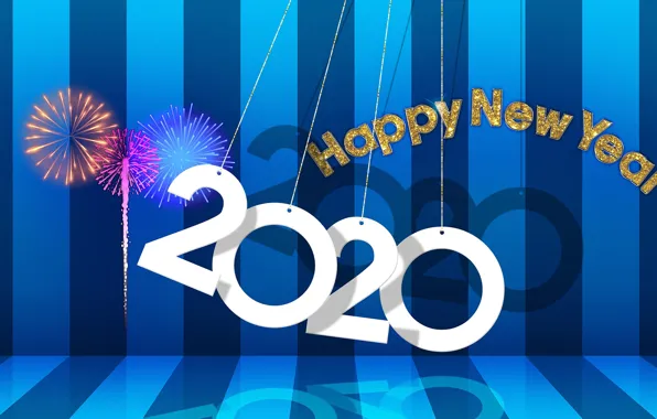 Картинка фон, Новый год, фейерверк, New Year, 2020