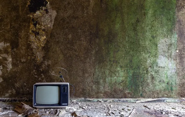 Картинка стена, телевизор, натурализм