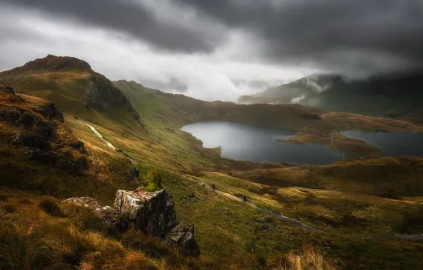 Картинка озеро, Уэльс, Wales, Snowdonia, Сноудония, Llyn Llydaw