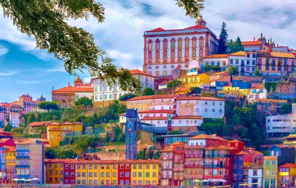 Картинка здания, дома, Португалия, Portugal, Porto, Порту, Ribeira District, Район Рибейра