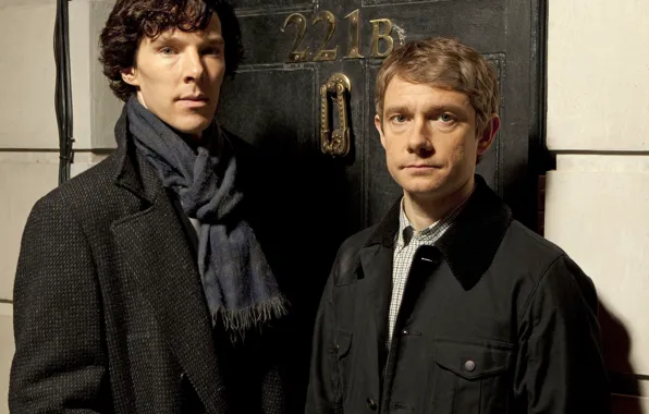 Картинка дверь, Шерлок Холмс, Мартин Фриман, Бенедикт Камбербэтч, Benedict Cumberbatch, Sherlock, Шерлок, Sherlock BBC, Бейкер Стрит, …