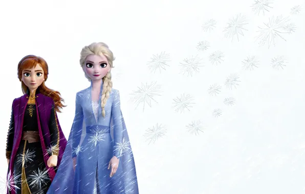 Картинка снежинки, девушки, Холодное сердце 2, frozen 2