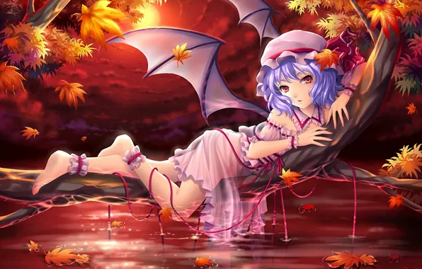 Картинка girl, sexy, river, dress, nature, anime, beautiful, short hair, pretty, attractive, handsome, succubus, blue hair, …