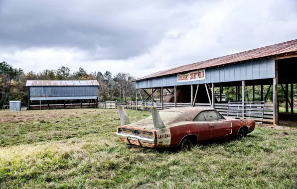 Картинка Car, Abandoned, Farm, Rusty