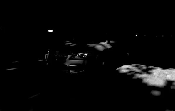Картинка HDR, BMW, Coupe, Lights, Game, BMW M6 Coupe, Tunnel, UHD, Black & White, Xbox One …