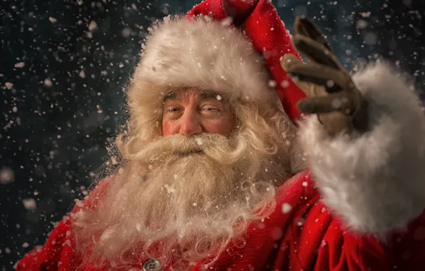 Картинка зима, снег, Новый Год, Рождество, Санта Клаус, happy, Дед Мороз, Christmas, winter, snow, Xmas, Santa …