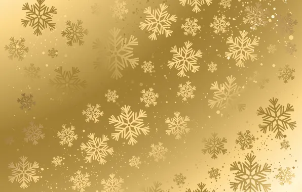 Картинка снежинки, золото, узор, орнамент