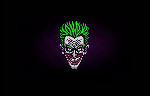 Картинка улыбка, темный фон, Джокер, злодей, зеленые волосы, smile, Joker, green hair, dark background