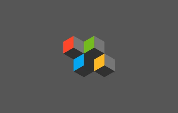 Картинка логотип, Windows, куб, объём