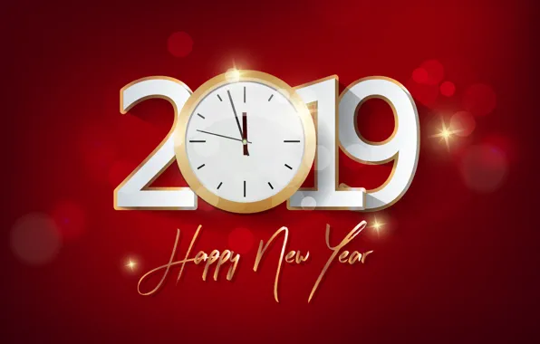 Картинка фон, Новый Год, цифры, red, new year, background, Happy, 2019