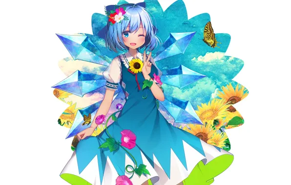 Картинка цветы, арт, девочка, Touhou, Тохо, Тоухоу