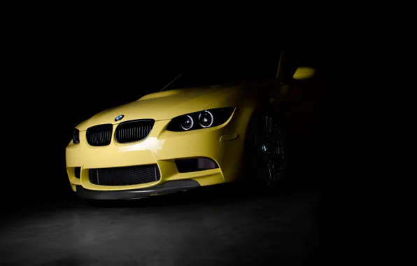 Картинка BMW, Yellow, E92, M3, Carbon lip