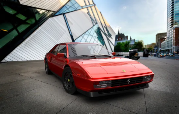 Картинка Красный, Авто, Машина, Ferrari, 1980, Рендеринг, Mondial, by Mikhail Nikolaev, Mikhail Nikolaev, Ferrari Mondial 8 …